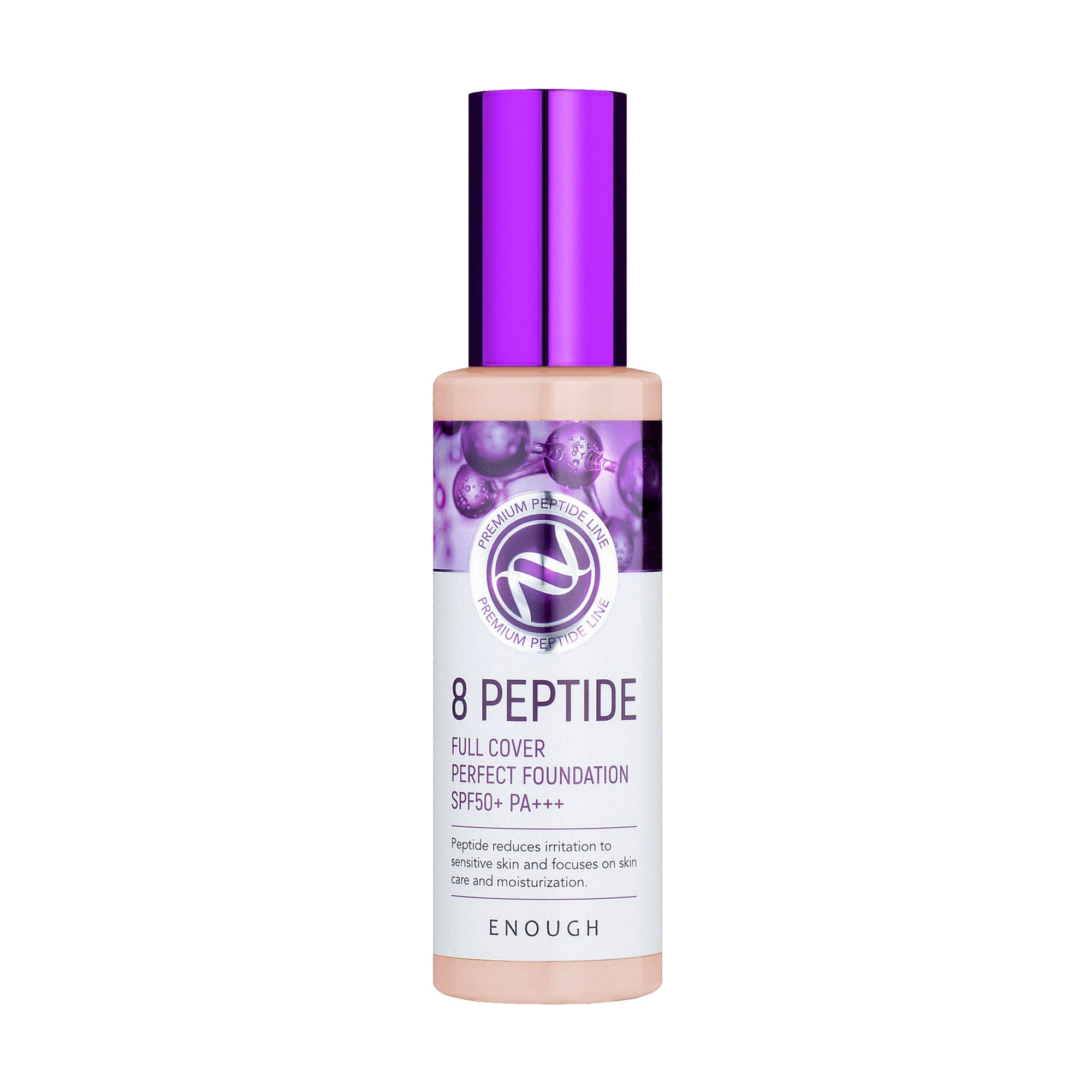 Тональна основа для обличчя Enough 8 Peptide Full Cover Perfect Foundation SPF 50+ PA+++ тон 13, з пептидами, 100 мл